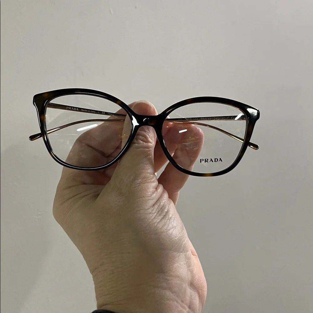 PRADA NWOT "Conceptual" VPR 11V Havana & Gold Mod Square/Cat Eye 53-17-140 Frame - Picture 5 of 16